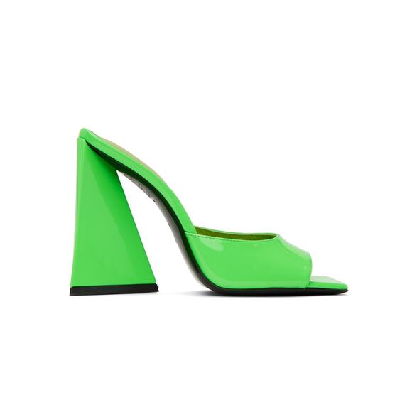 The Attico Shoes - The Attico Glossy Green Devon Heeled Sandals Size 40.5